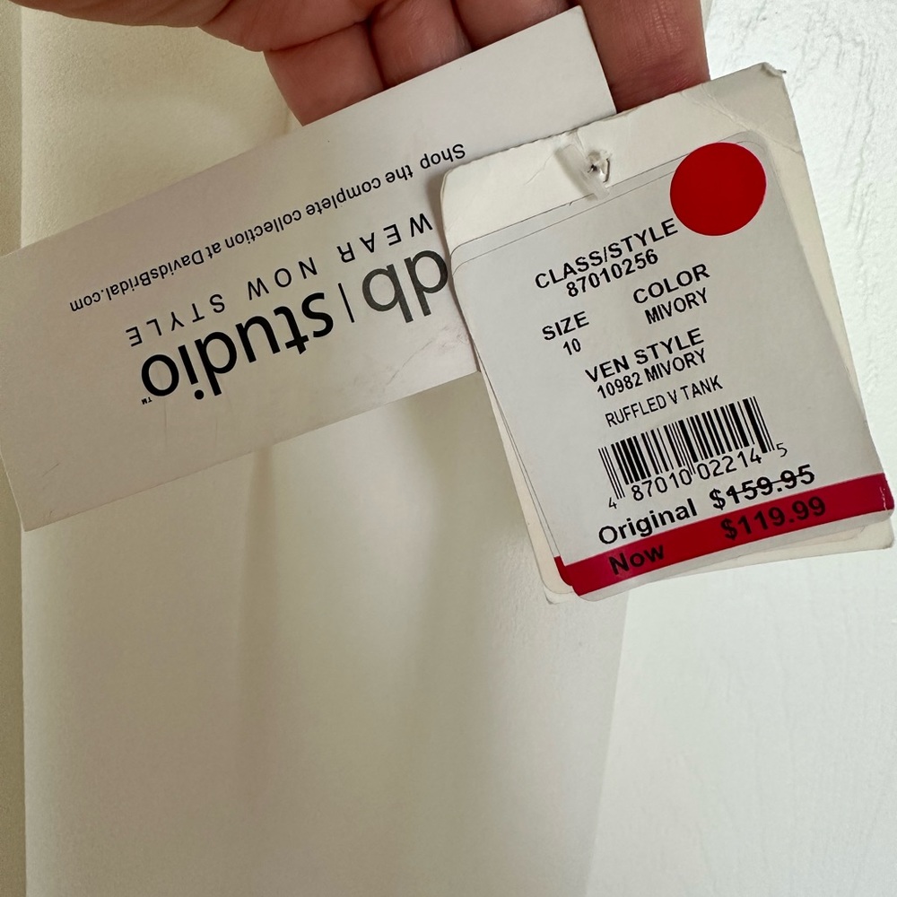 David’s Bridal Ruffled V Tank Dress - Picture 3 of 5
